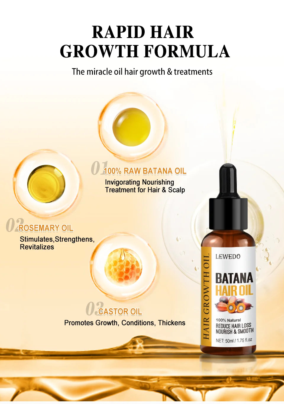 Batana Hair Growth Oil for Men & Women / Anti Hair Loss oil