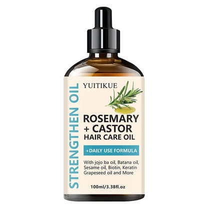 Rosemary + Castor Hair Oil - Daily Use Hair Oil with Jojoba & Batana Oil