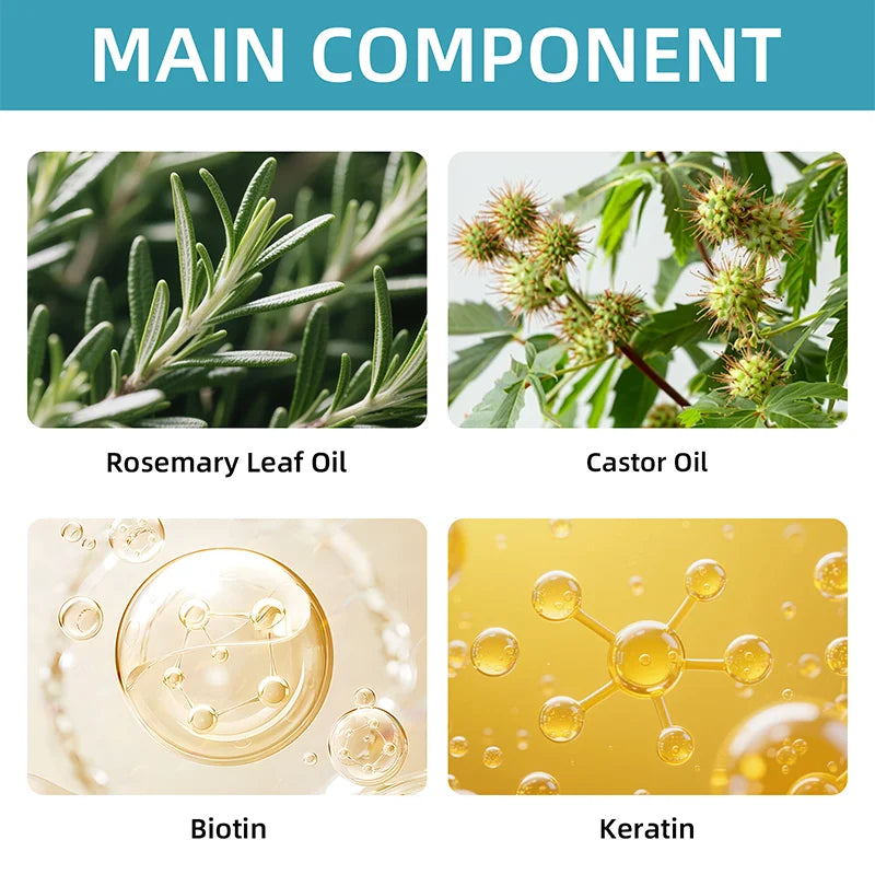 Rosemary + Castor Hair Oil - Daily Use Hair Oil with Jojoba & Batana Oil