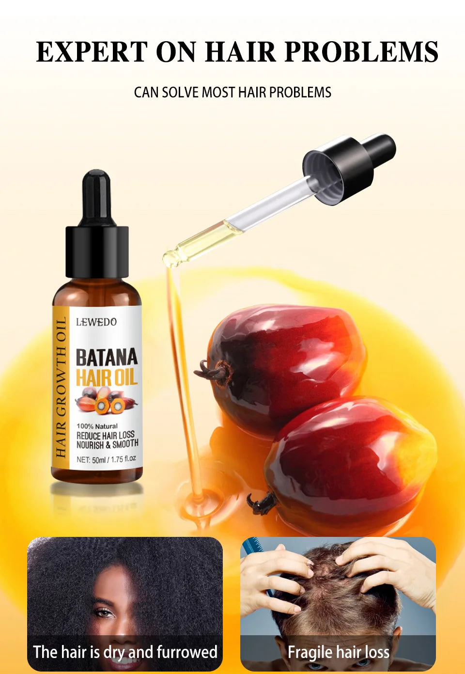 Batana Hair Growth Oil for Men & Women / Anti Hair Loss oil