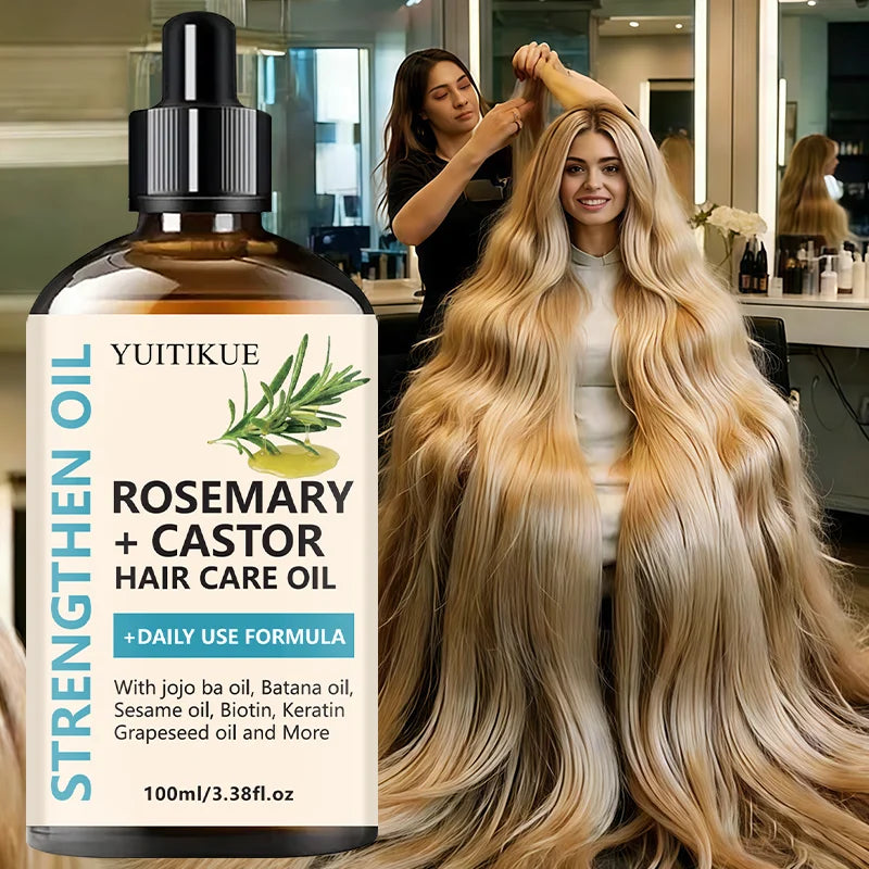 Rosemary + Castor Hair Oil - Daily Use Hair Oil with Jojoba & Batana Oil