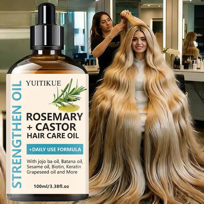 Rosemary + Castor Hair Oil - Daily Use Hair Oil with Jojoba & Batana Oil