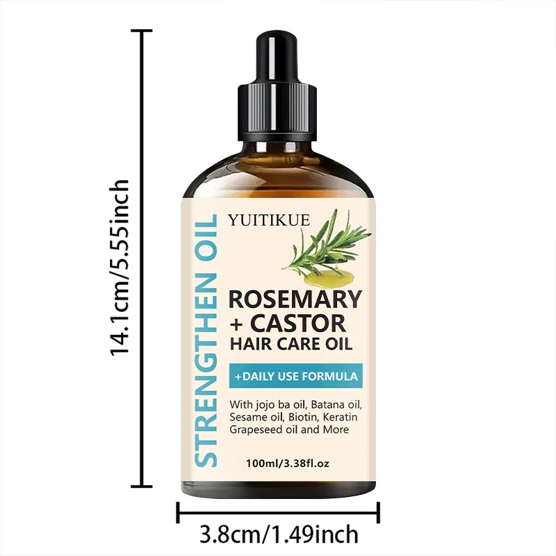 Rosemary + Castor Hair Oil - Daily Use Hair Oil with Jojoba & Batana Oil