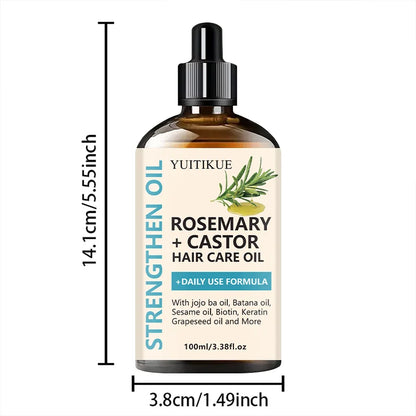 Rosemary + Castor Hair Oil - Daily Use Hair Oil with Jojoba & Batana Oil