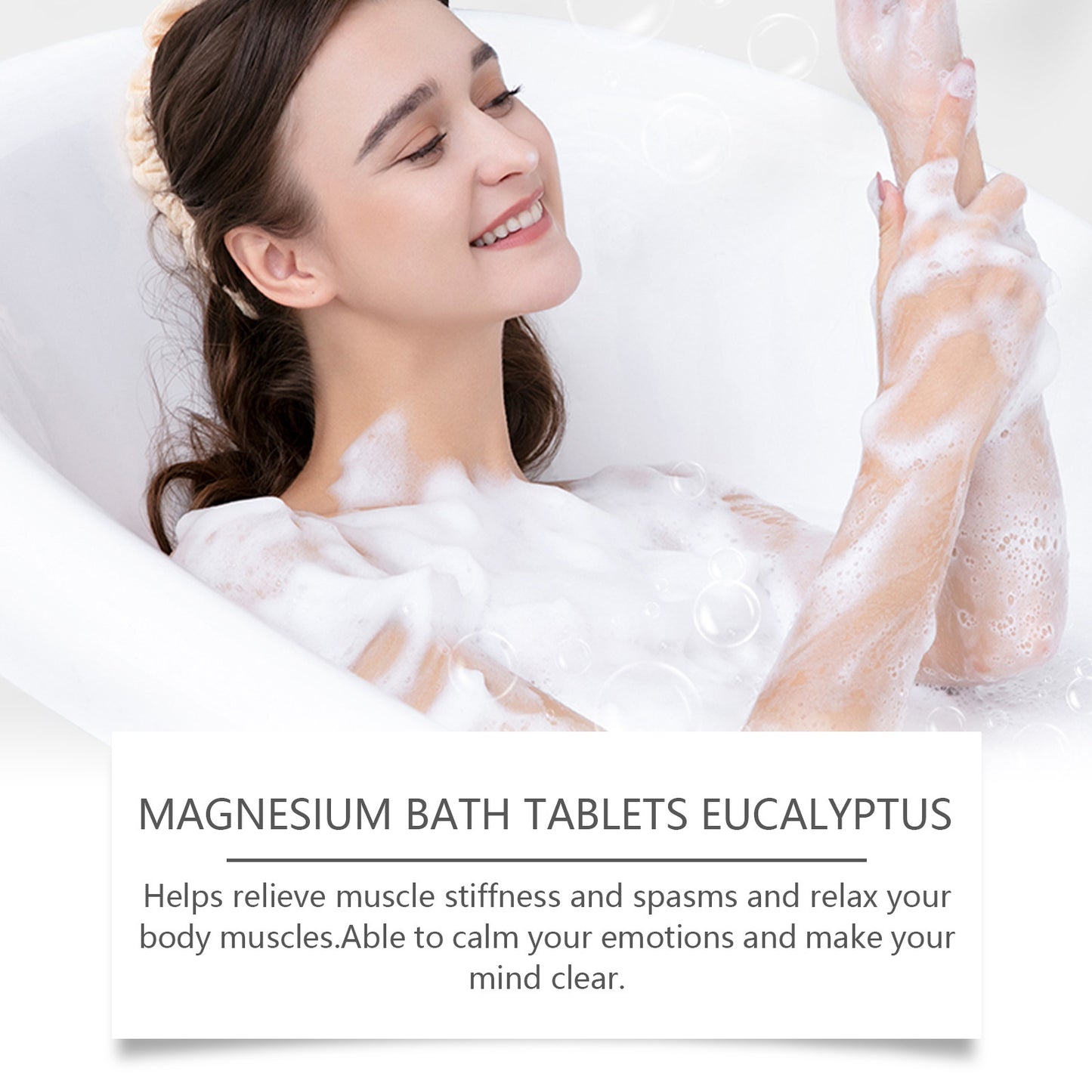 Eucalyptus Essential Oil Magnesium Bath Tablets Gentle Body Cleaning